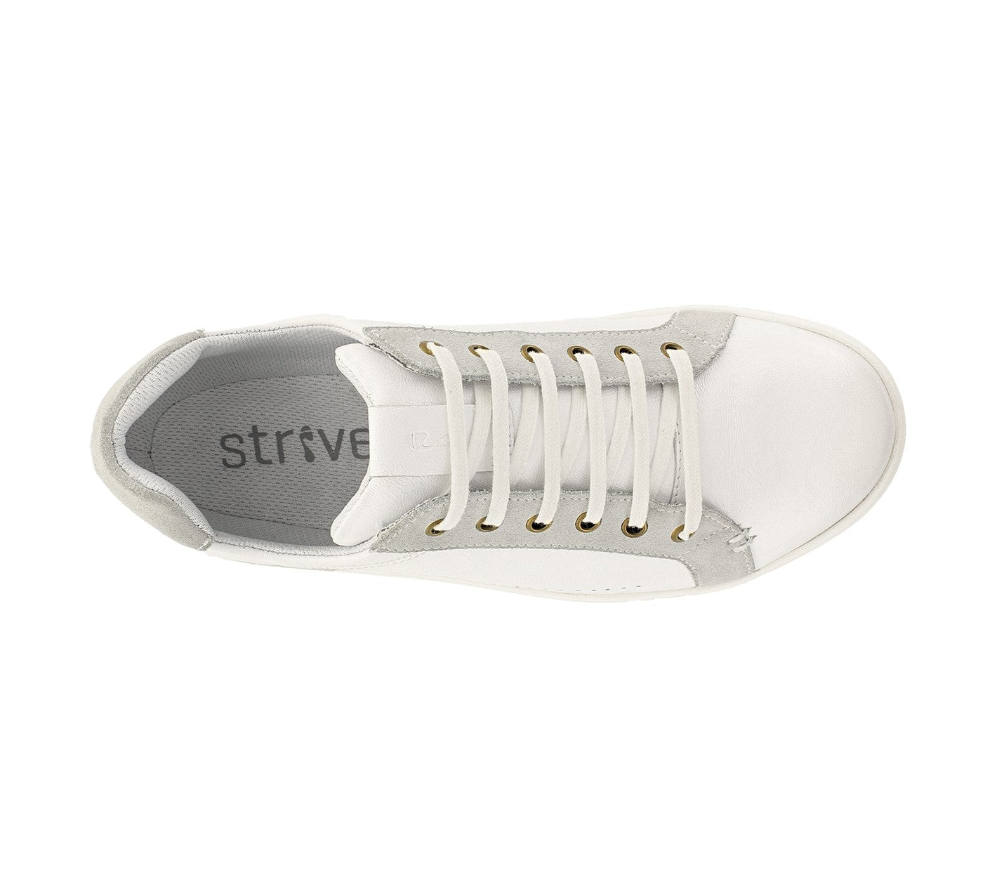 Strive Dakota Women\'s Lace-up Sneaker - White - Overhead