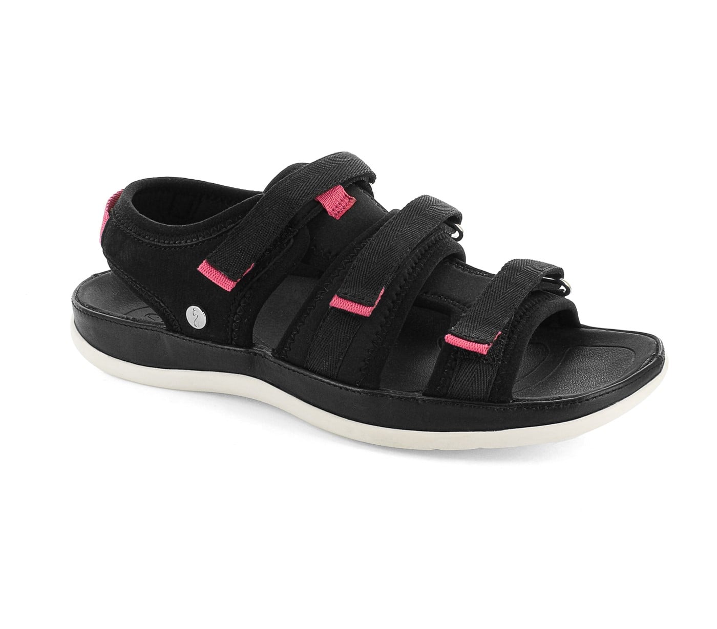 Strive Dalma - Women\'s Arch Supportive Adjustable Walking Sandal - Black - Angle