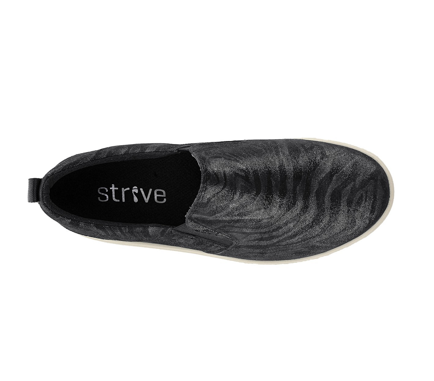 Strive Florida II Women's Casual Slip-on - Black Zebrine - Overhead