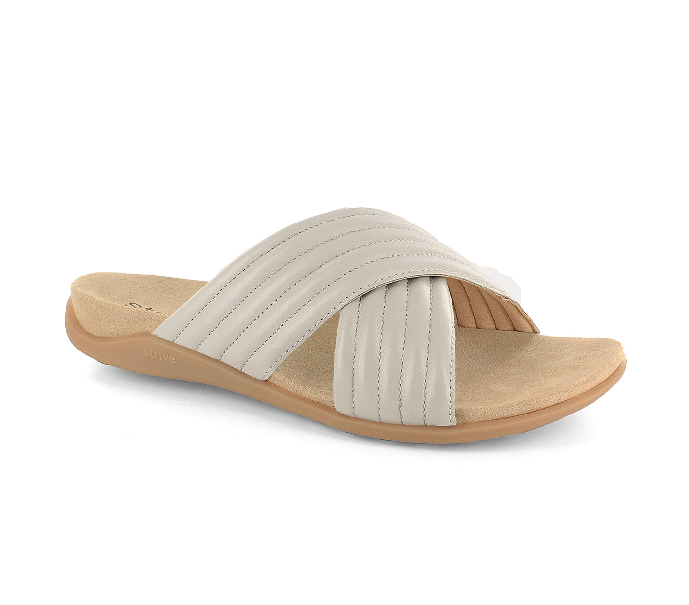 Strive Fresh Women's Comfort Slide Sandal in Beige