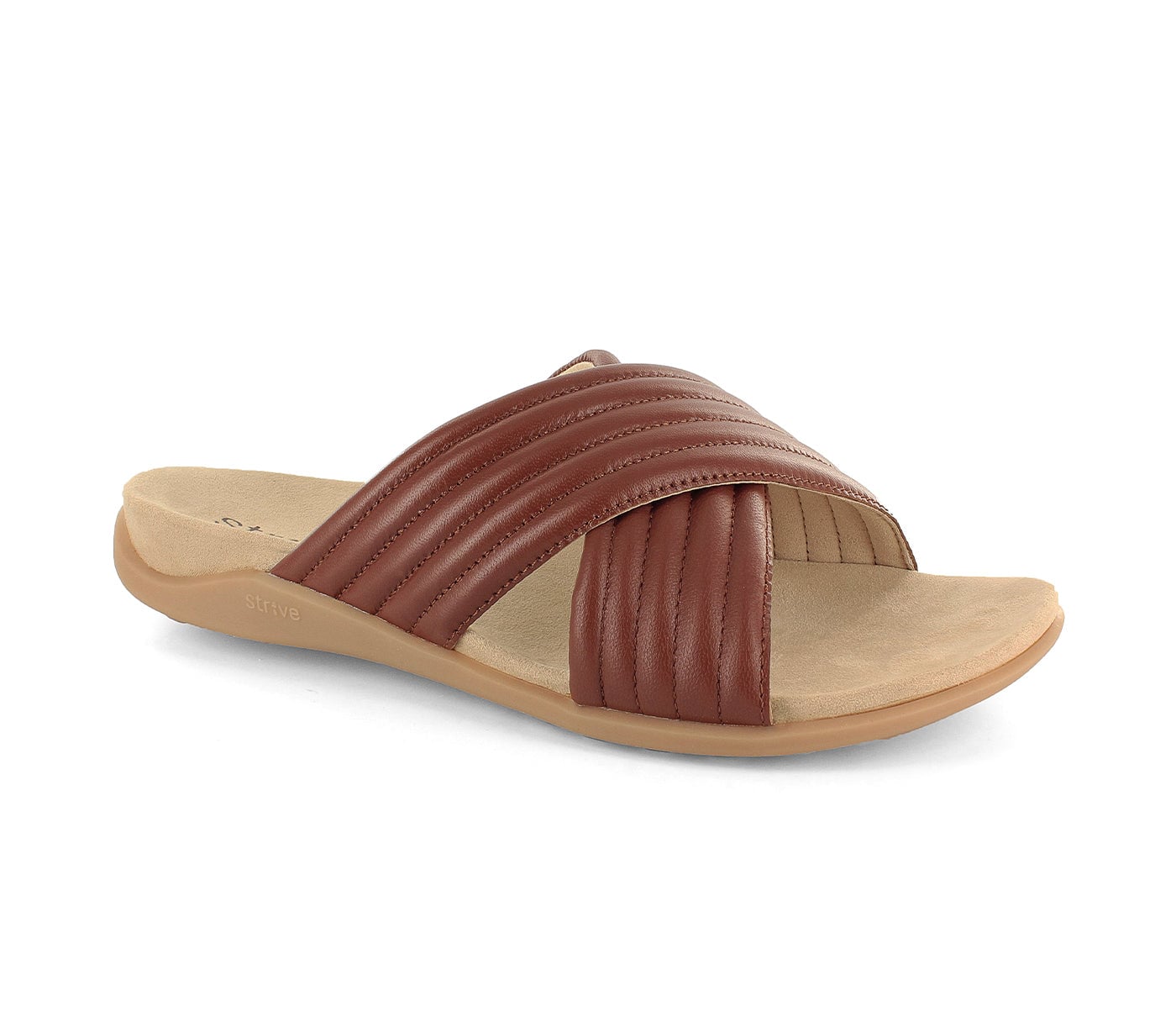 Strive Fresh Women's Comfort Slide Sandal in Tan