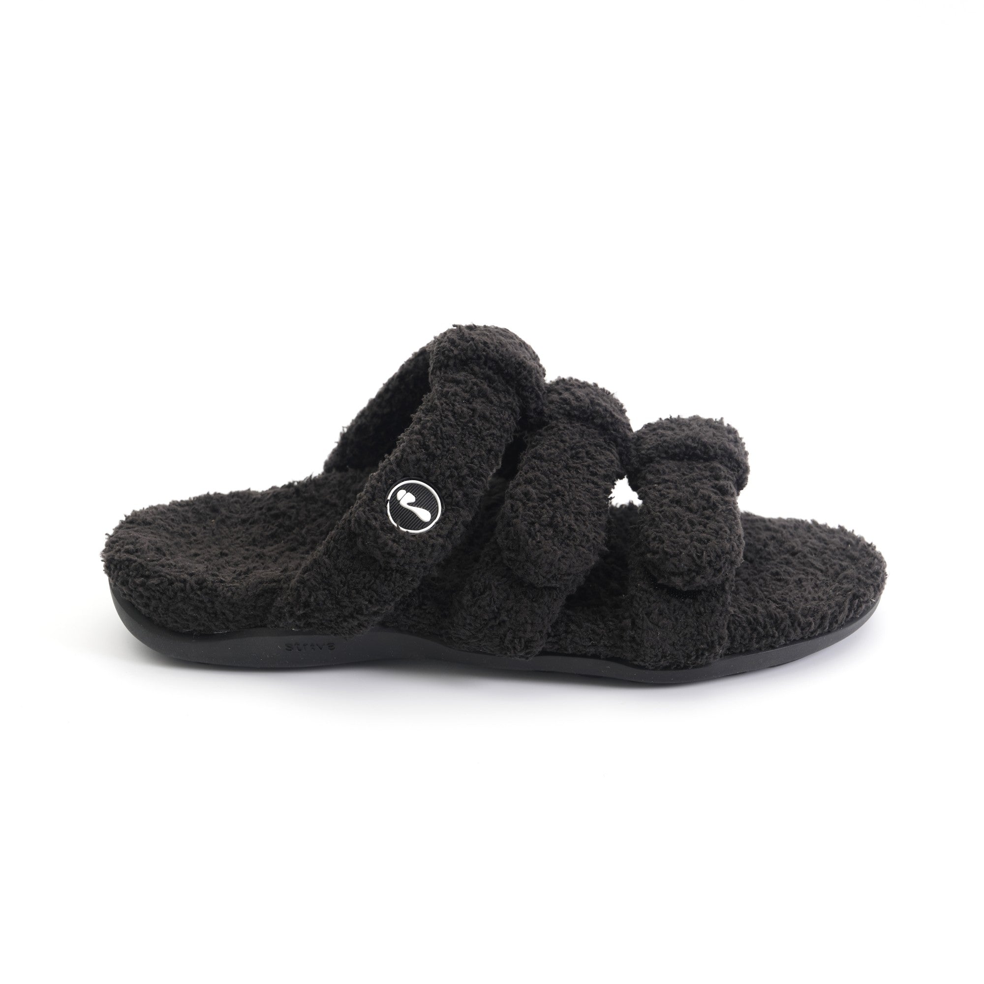 Strive Zella Three Strap Orthotic Support Women's Slipper Sandal in Black