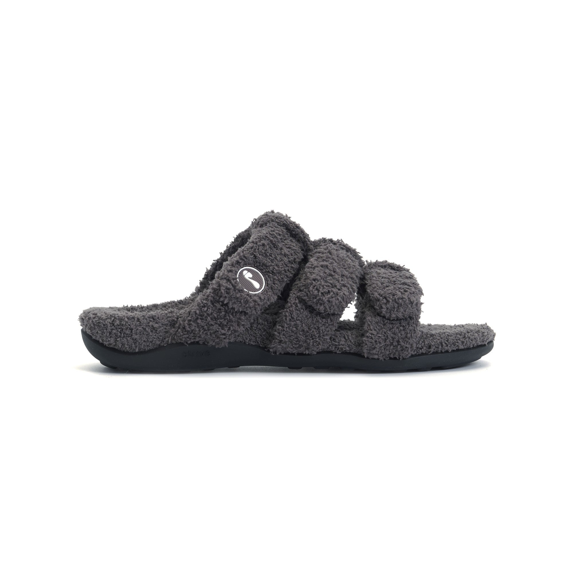 Strive Zella Three Strap Orthotic Support Women's Slipper Sandal - Gray Lateral
