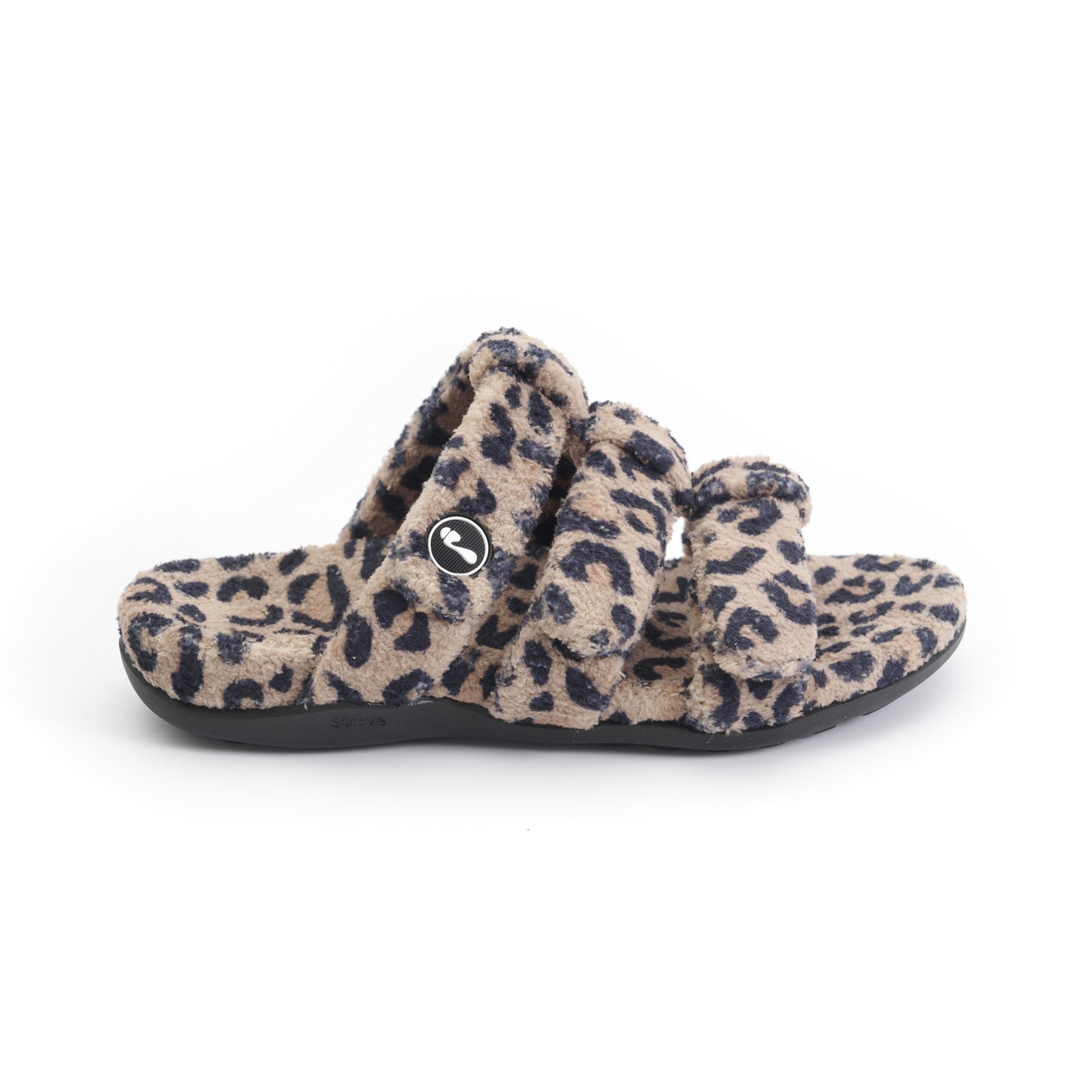 Strive Zella Three Strap Orthotic Support Women's Slipper Sandal - Leopard