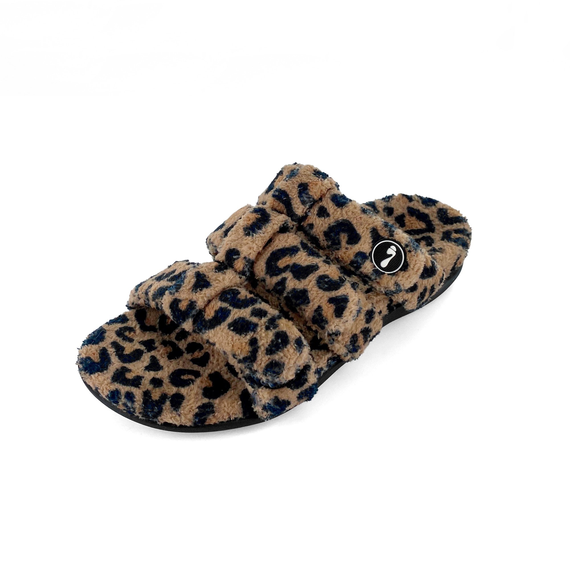 Strive Zella Three Strap Orthotic Support Women's Slipper Sandal - Leopard Angle