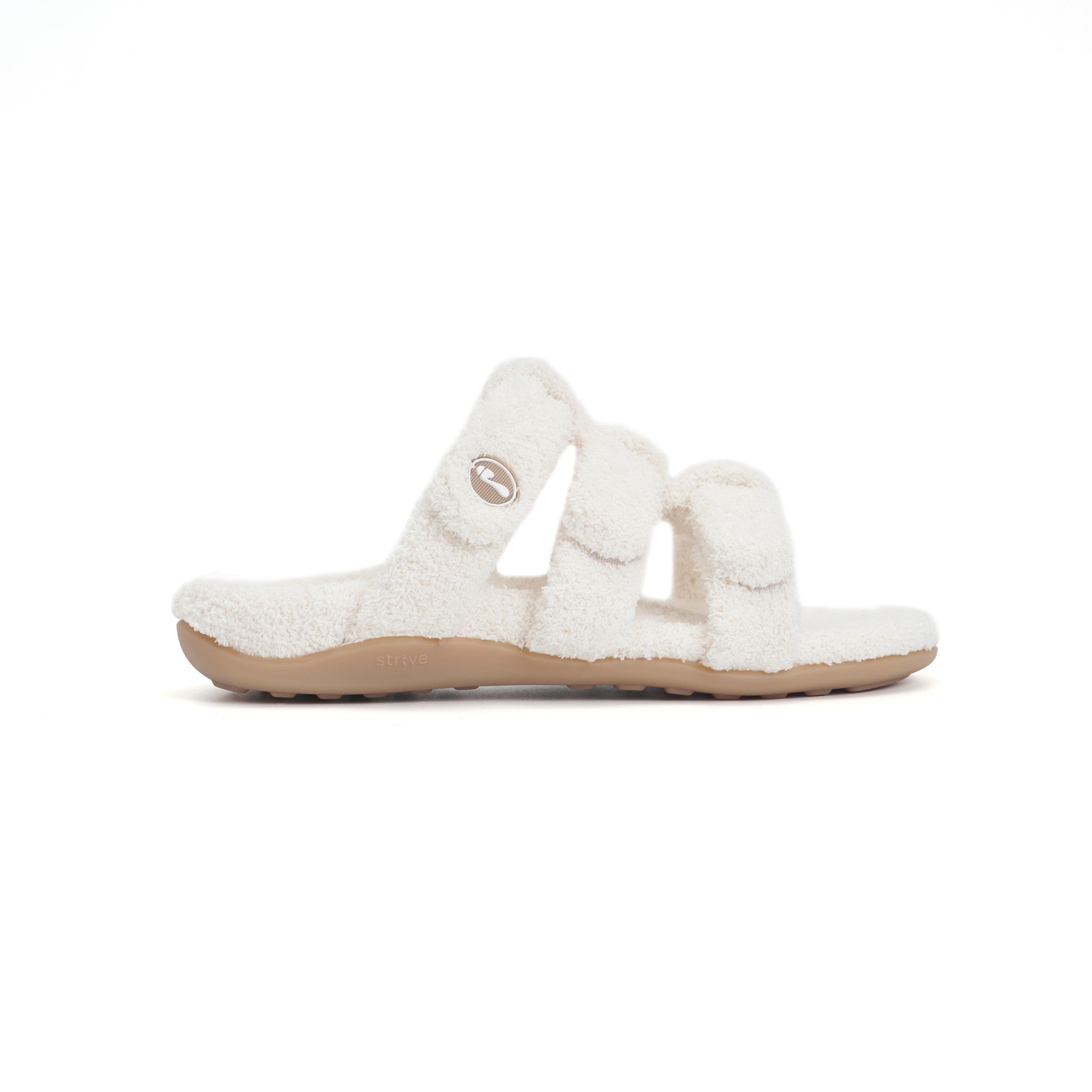 Strive Zella Three Strap Orthotic Support Women's Slipper Sandal - Marshmallow Lateral