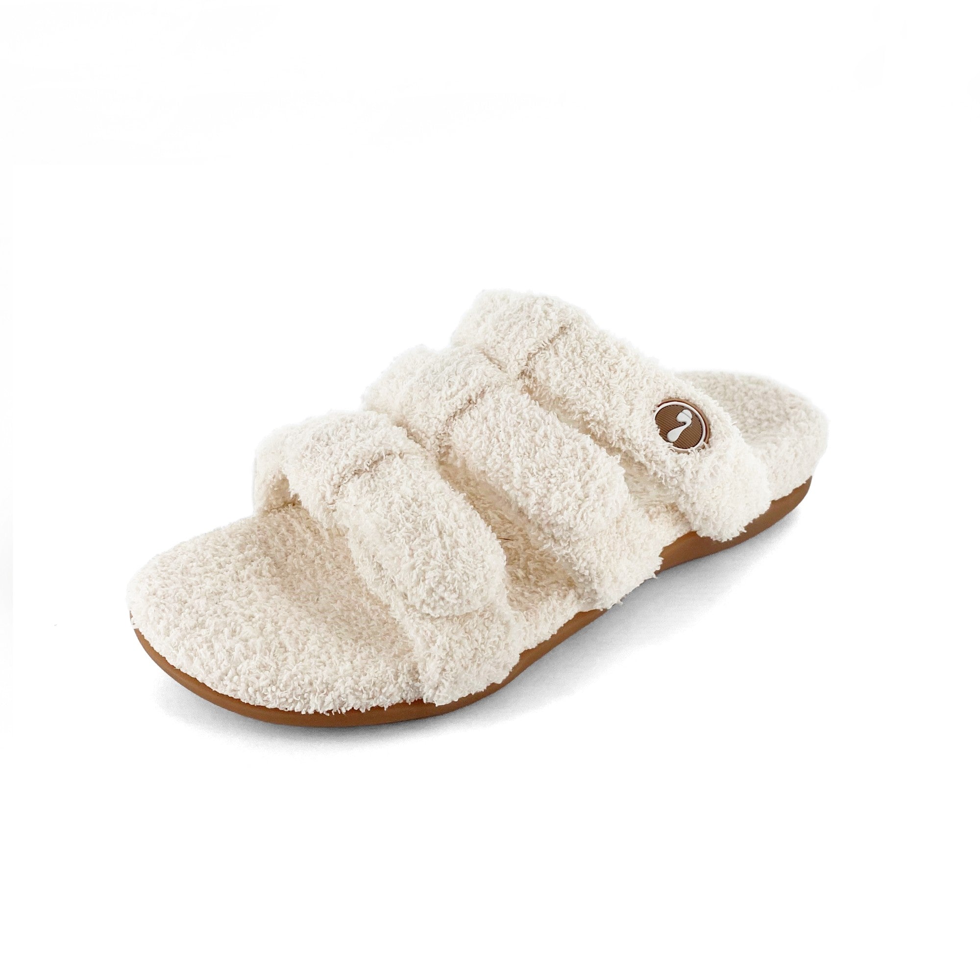 Strive Zella Three Strap Orthotic Support Women's Slipper Sandal - Marshmallow Angle