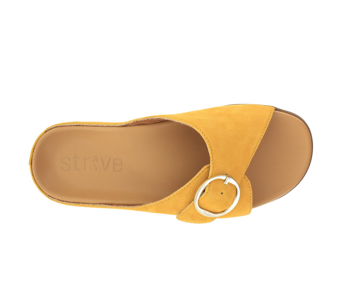 Strive Gavi Women\'s Supportive Slide Sandal - Amber - Overhead