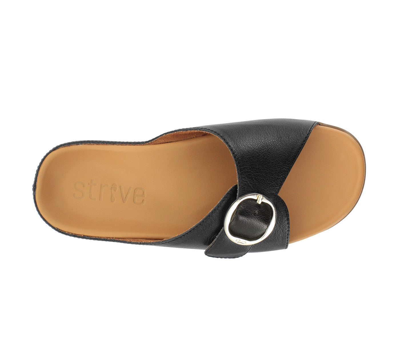 Strive Gavi II - Women\'s Slip-on Supportive Dressy Sandal - Black - Overhead