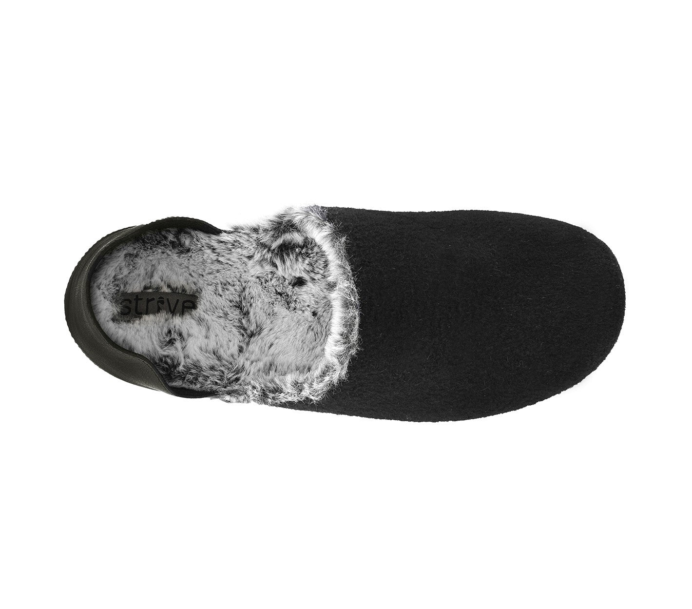 Strive Helsinki Men's Supportive Slipper - Black - Overhead