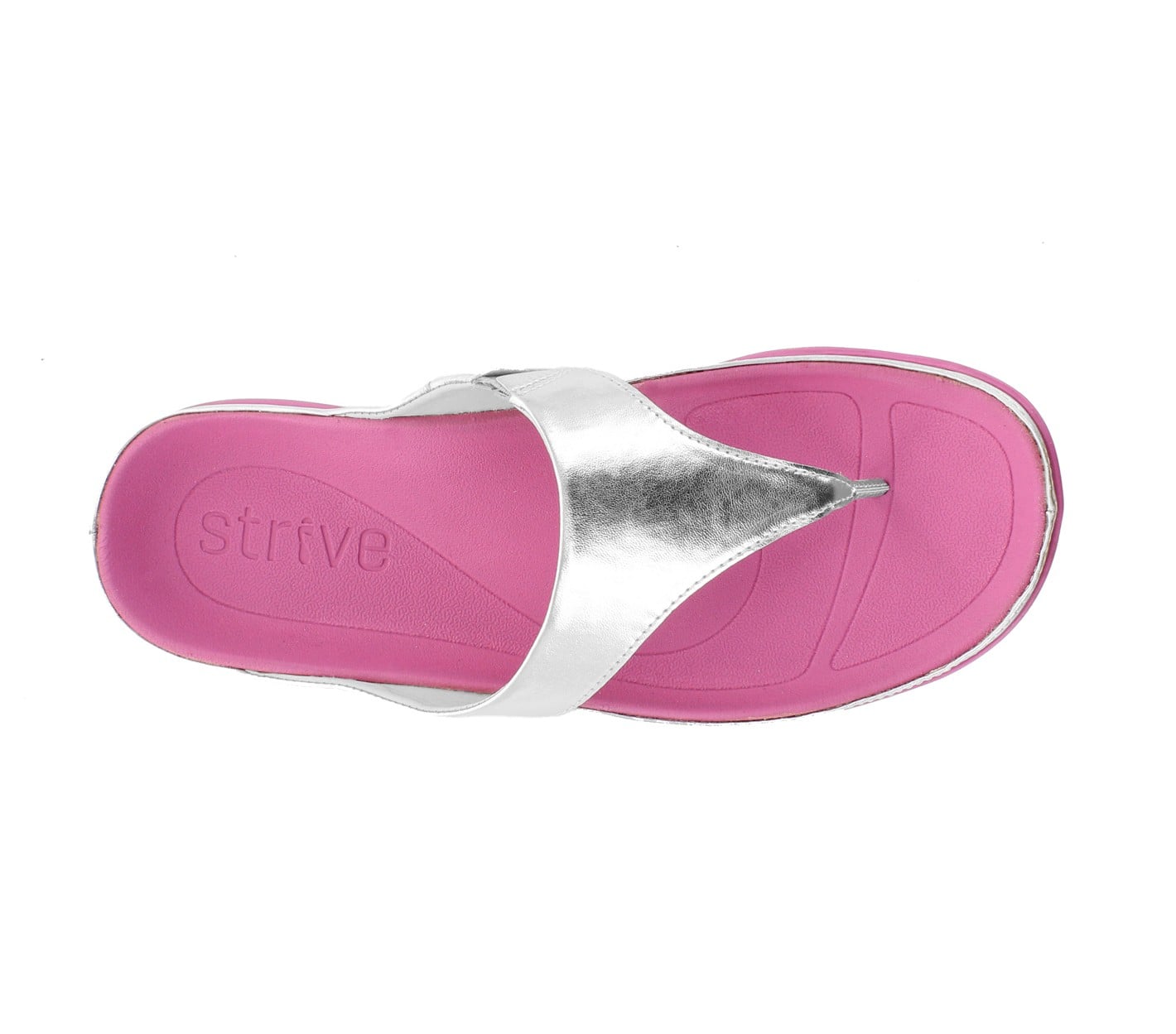 Strive Ilya Women's Supportive Toe-Post Sandals in Silver Magenta