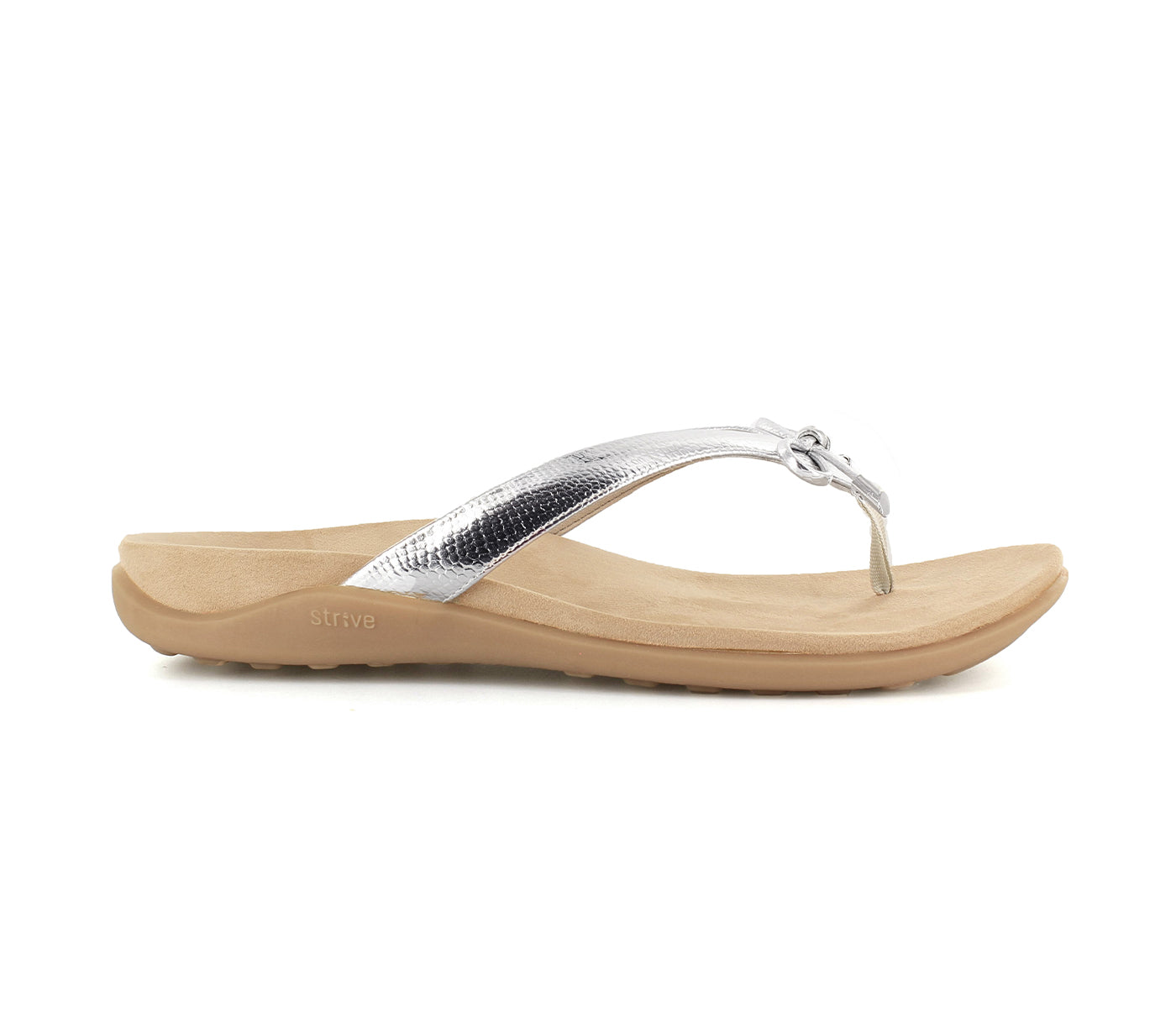 Strive Island Women\'s Stylish Comfort Sandal - Silver - Side