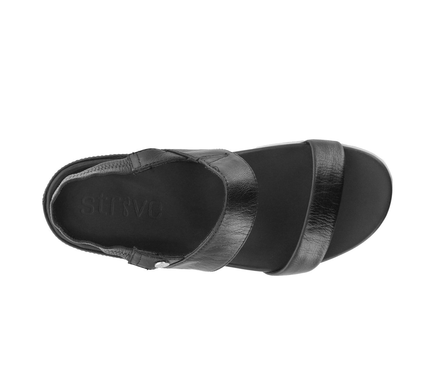 Strive Isla - Women's Supportive Sandals - Black/White - Overhead