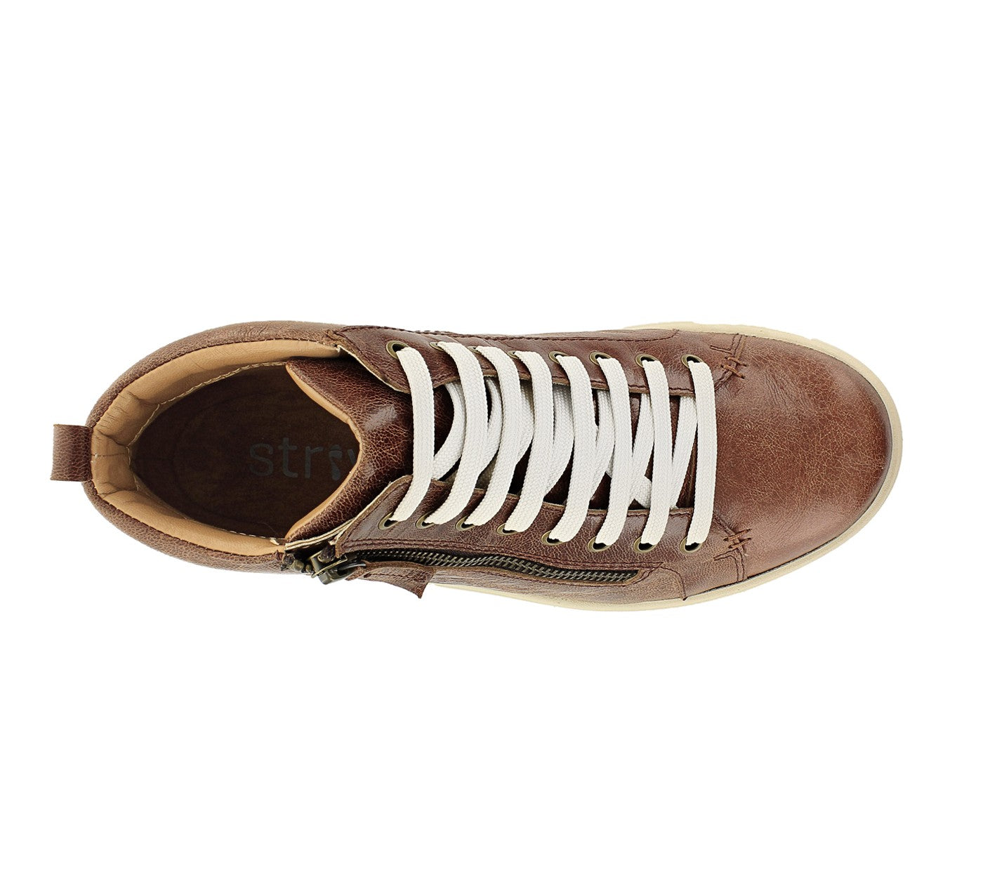 Strive Women's Sneaker Boot - Kensignton - Arch Supportive - Dark Tan - Overhead
