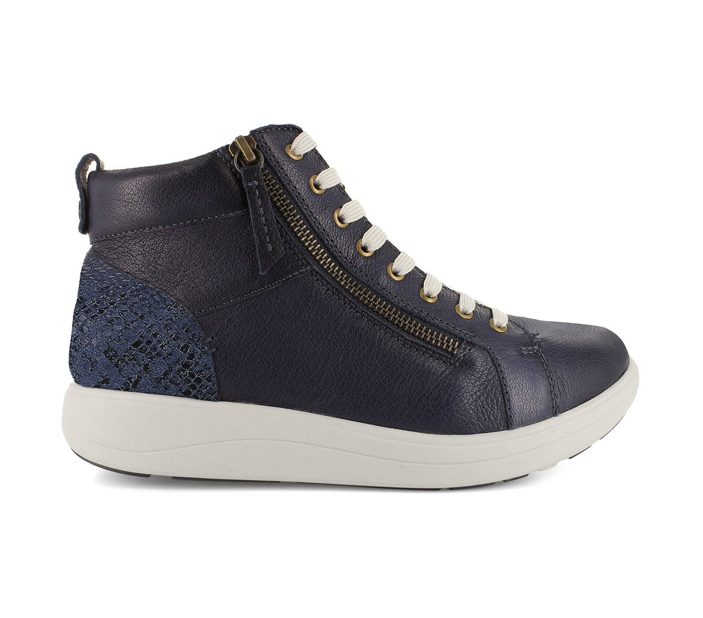 Strive Women's Sneaker Boot - Kensignton - Arch Supportive - Denim Snake - Side