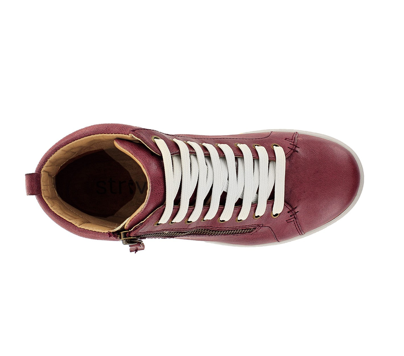 Strive Women's Sneaker Boot - Kensignton - Arch Supportive - Merlot - Overhead