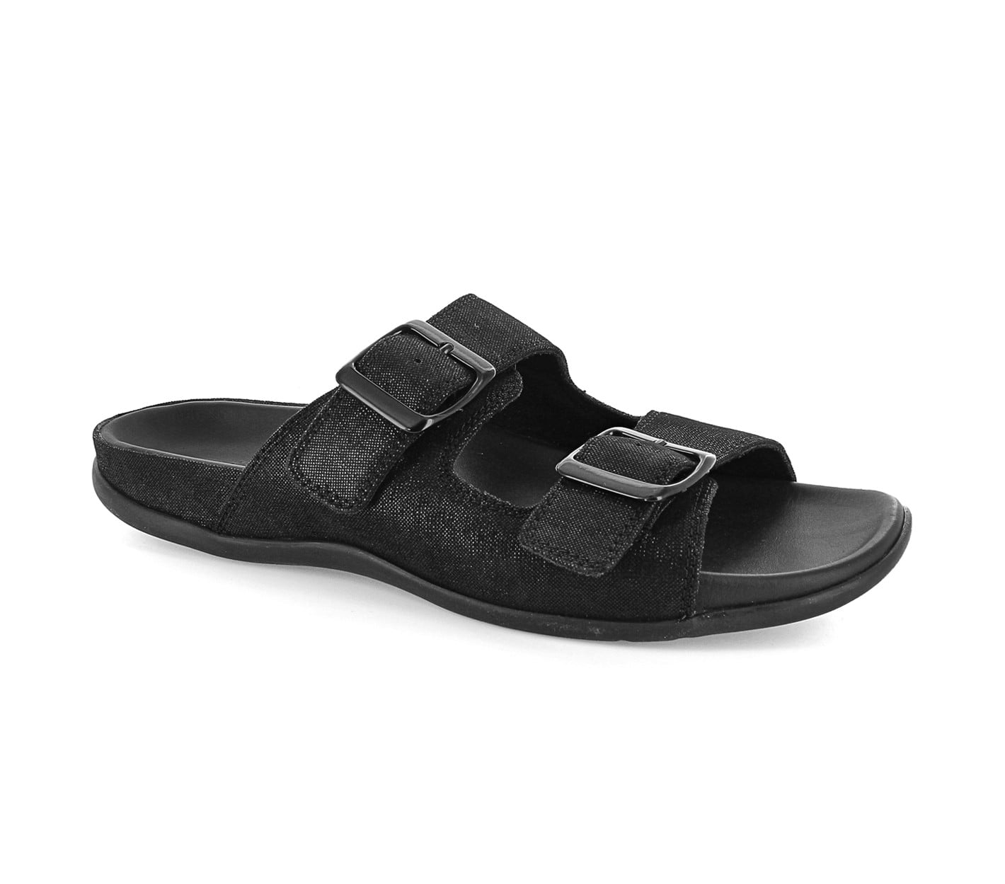 Strive Largo Women's Adjustable Strap Slide Sandal in Black Sparkle