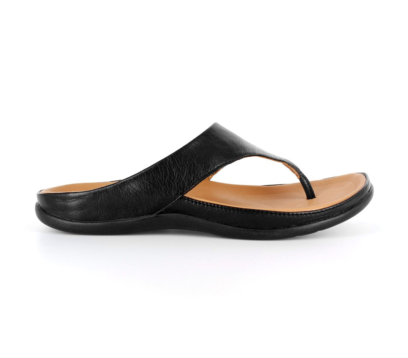 Strive Maui II - Women\'s Arch Supportive Toe Post Sandal - Black - Side