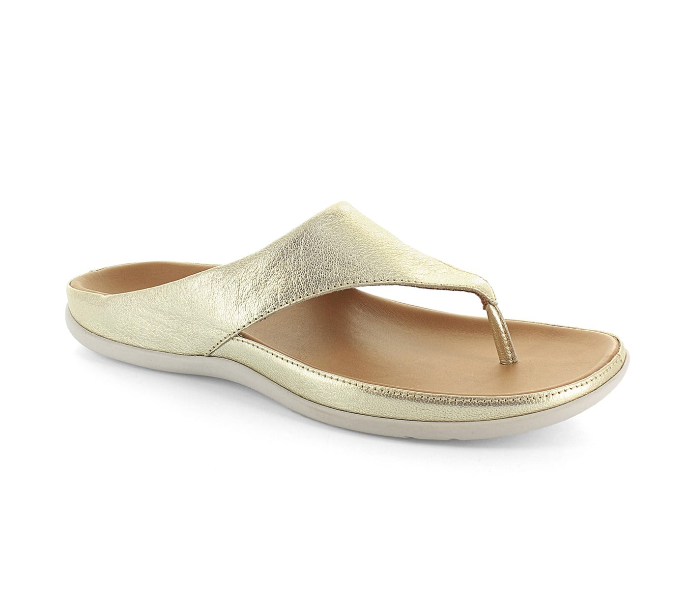 Strive Maui II - Women's Arch Supportive Toe Post Sandal in Gold Metallic