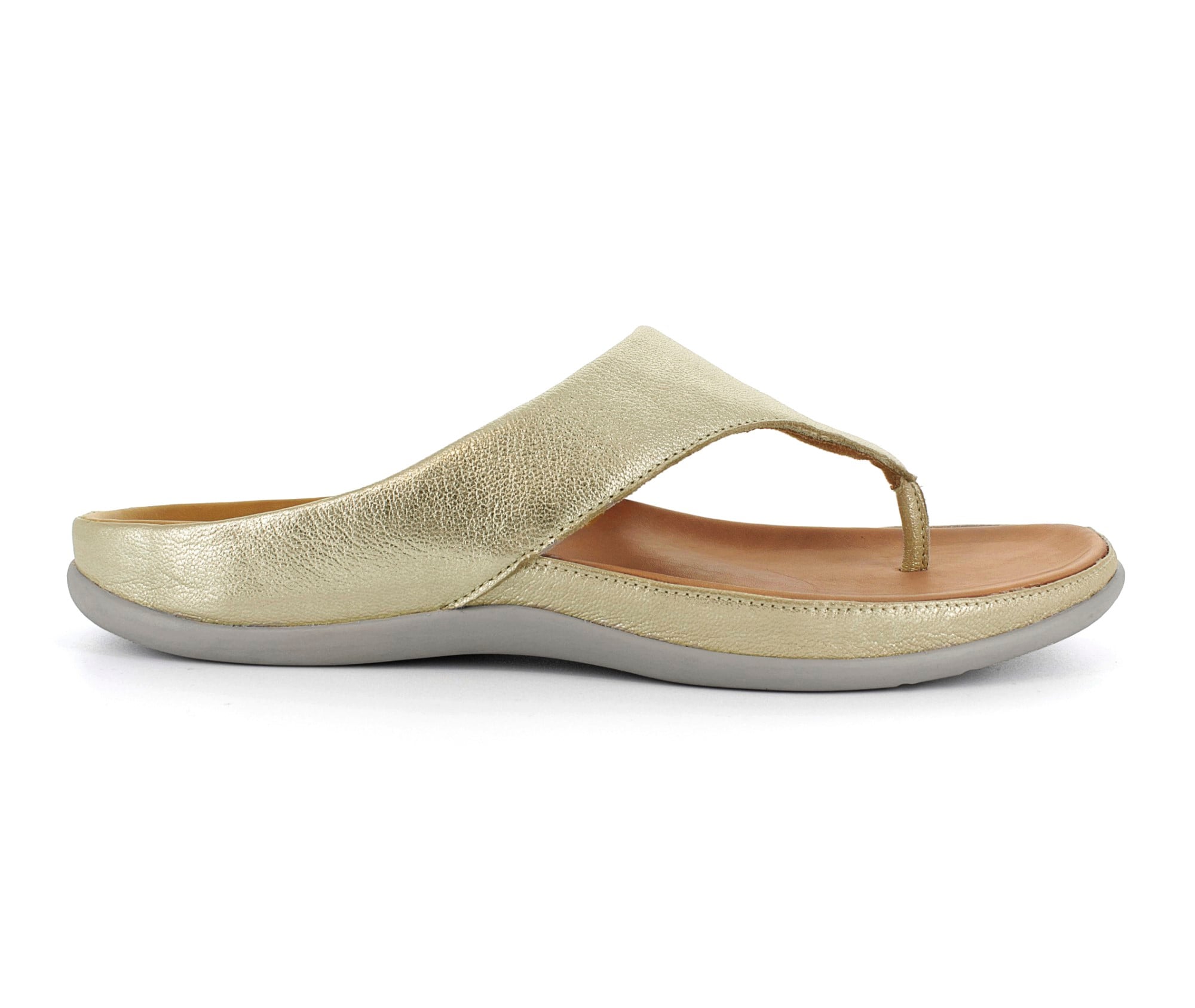 Strive Maui - Women's Supportive Thong Sandals - Gold Metallic - Side