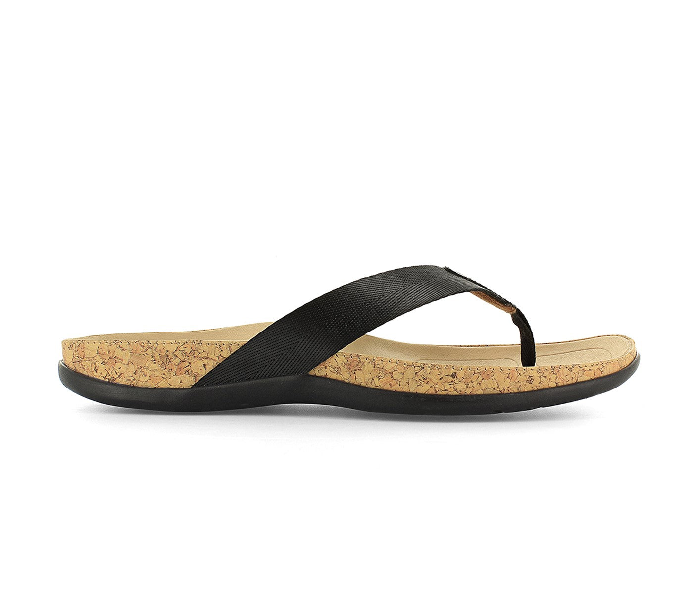 Strive Milos - Women\'s Arch Supportive Toe Post Sandal - Black - Side