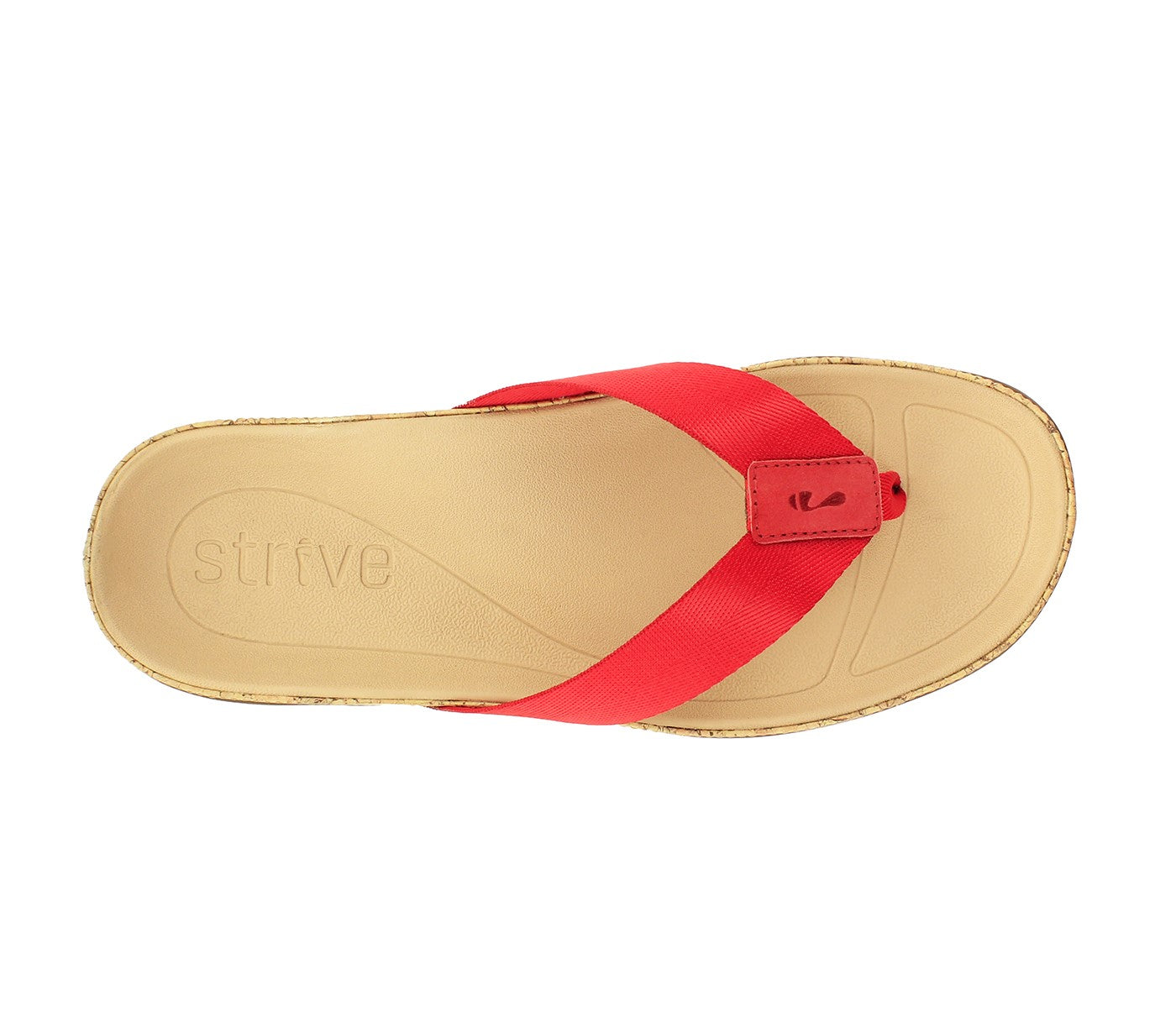 Strive Milos - Women\'s Arch Supportive Toe Post Sandal - Scarlet - Overhead
