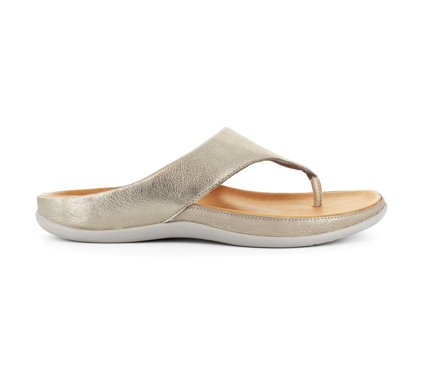 Strive Maui Women's Comfortable and Arch Supportive Sandals - Gold Metallic - Side