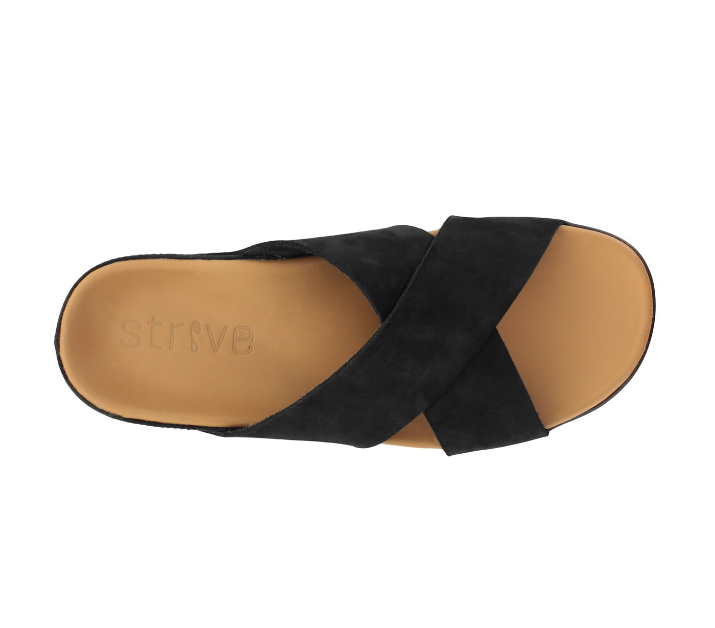 Strive Palma - Women\'s Slip-on Sandal with Arch Support - Black - Overhead