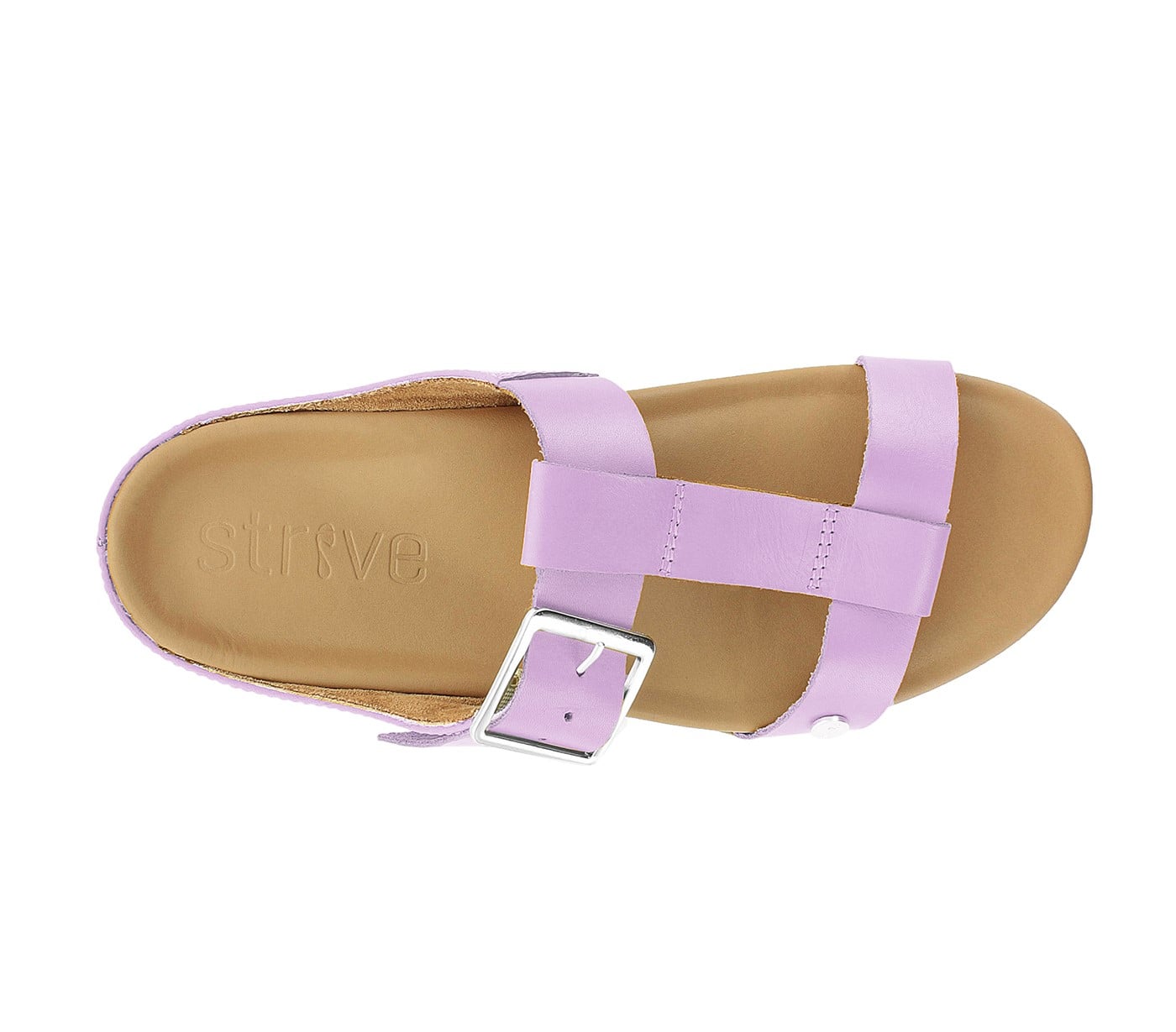 Strive Santorini II - Women\'s Adjustable Strap Elevated Supportive Sandal - Lavender - Overhead