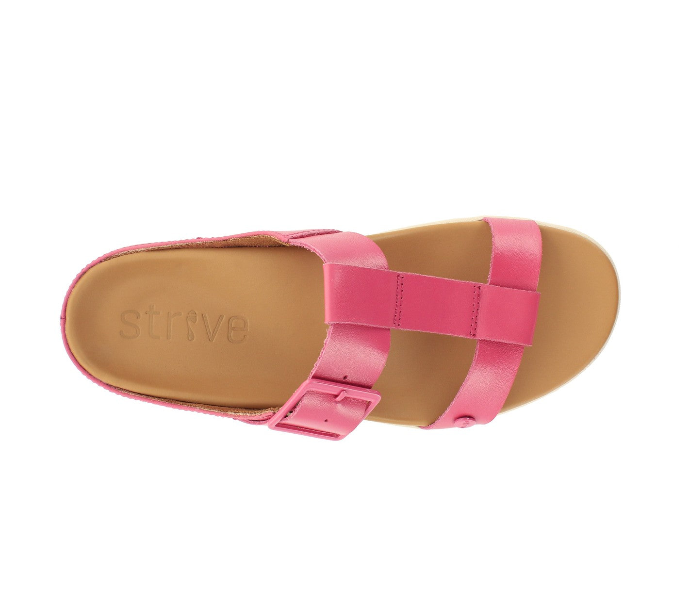 Strive Santorini Women\'s Supportive Buckle Sandal - Magenta - Overhead