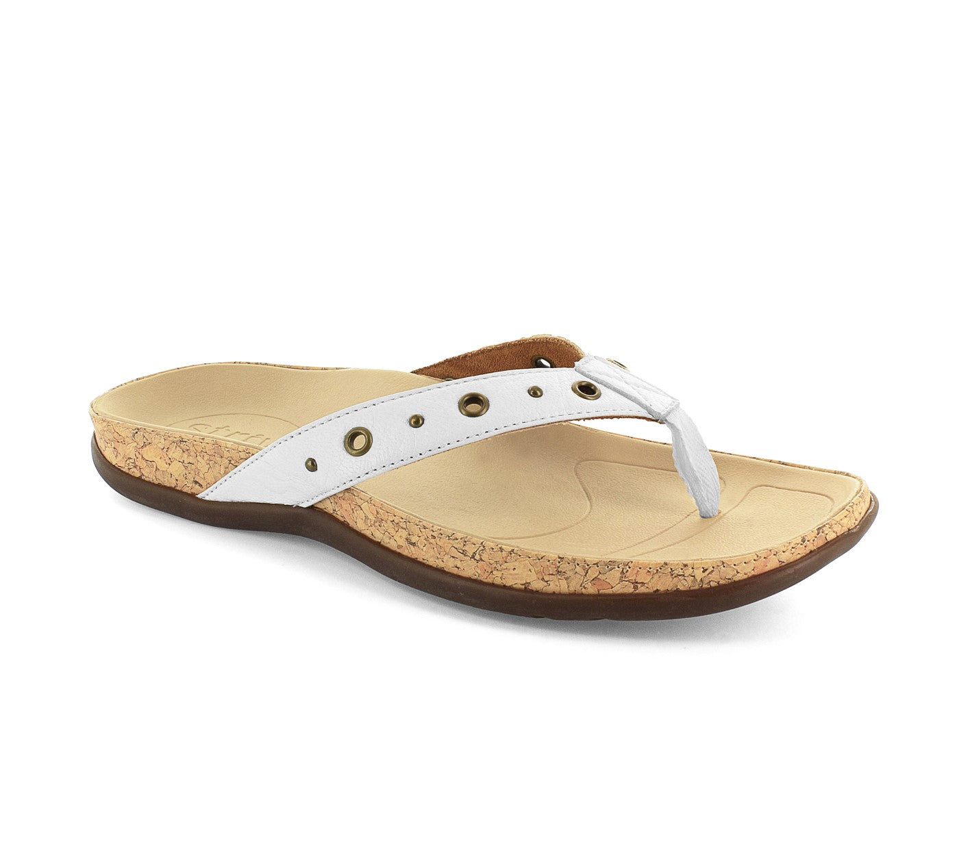 Strive Saria - Women's Arch Supportive Toe Post Sandal in White