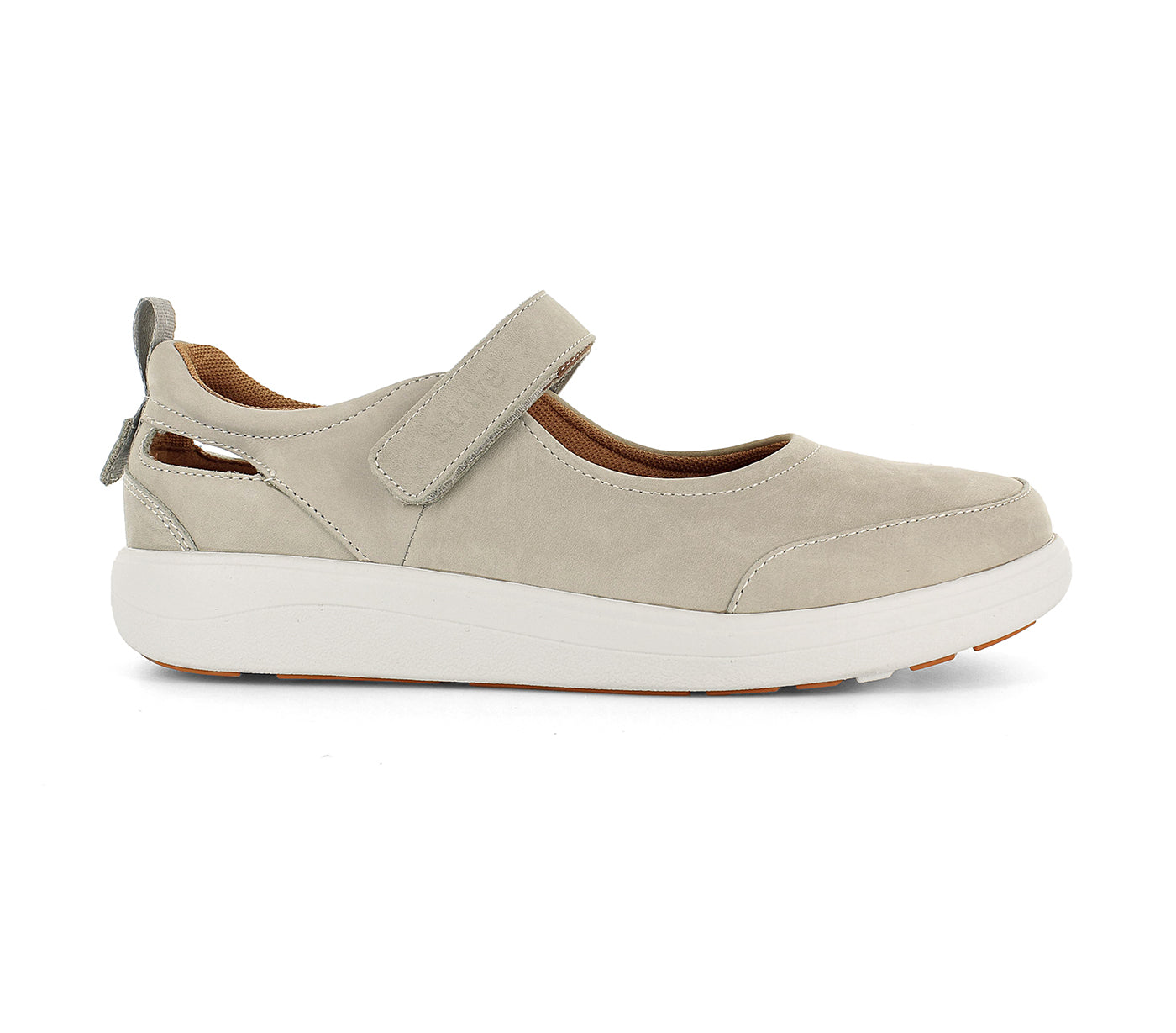 Strive Skip Women\'s Supportive Mary Jane Pump - Latte - Side