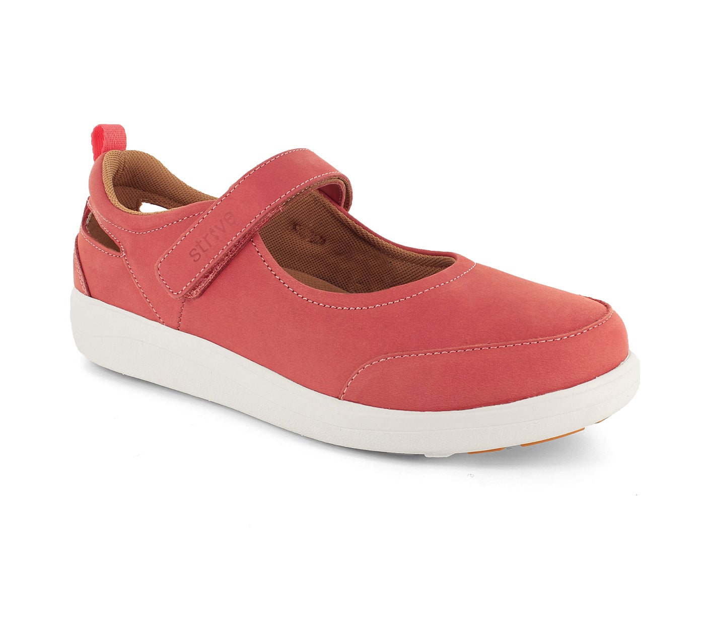Strive Skip Women's Supportive Mary Jane Pump in Sunset Coral