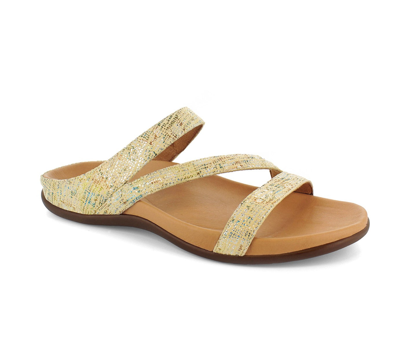 Strive Trio Women's Comfortable and Arch Supportive Sandals - Nougat - Angle