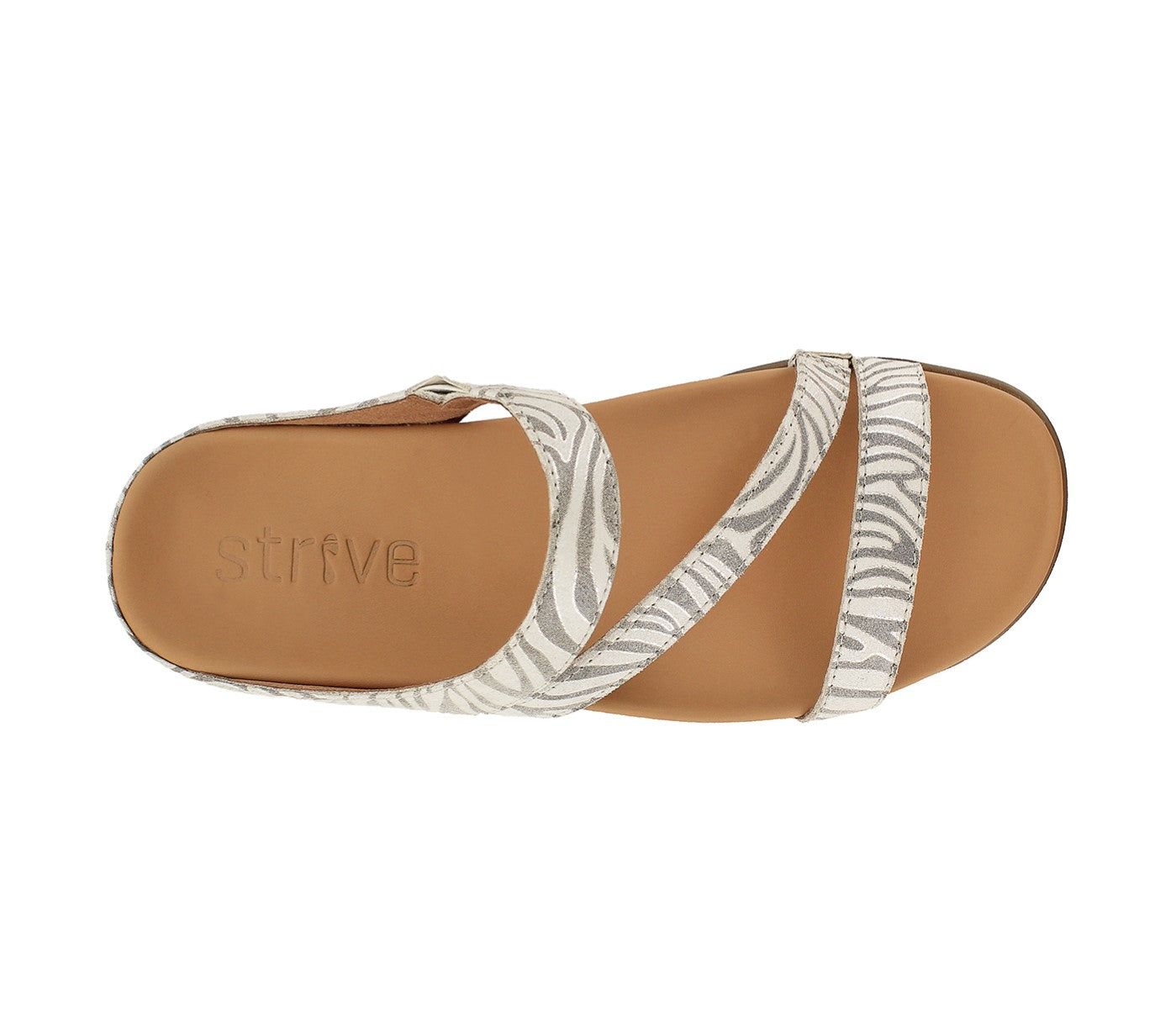 Strive Trio Women's Comfortable and Arch Supportive Sandals - Almond - Overhead