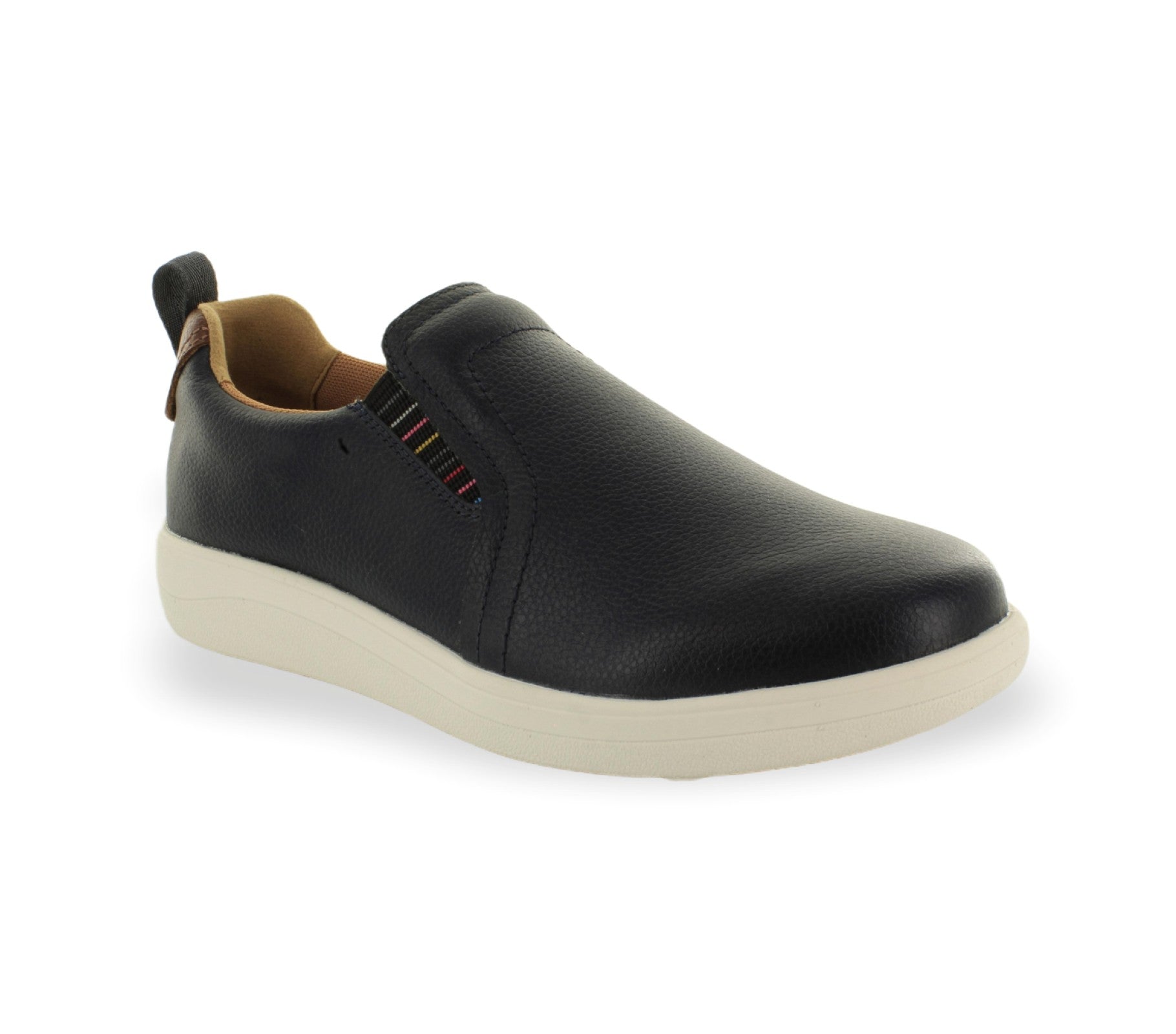 Strive Valerie Women's Casual Comfort Slip-on Shoe - Strive Footwear Valerie Black Denim Angled