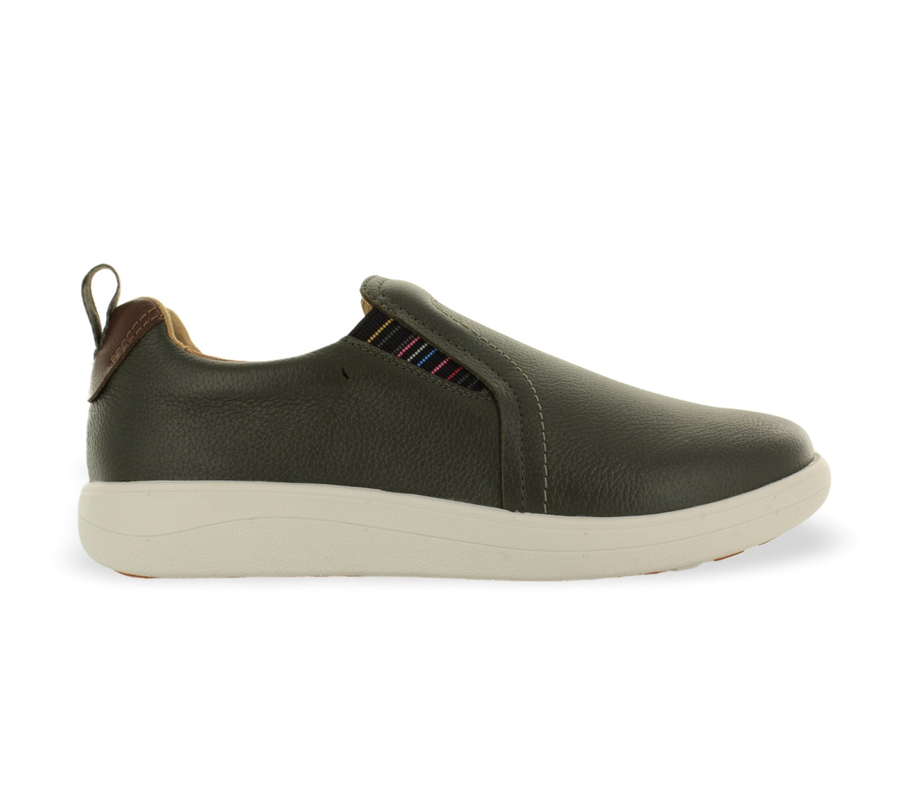 Strive Valerie Women's Casual Comfort Slip-on Shoe - Olive Lateral