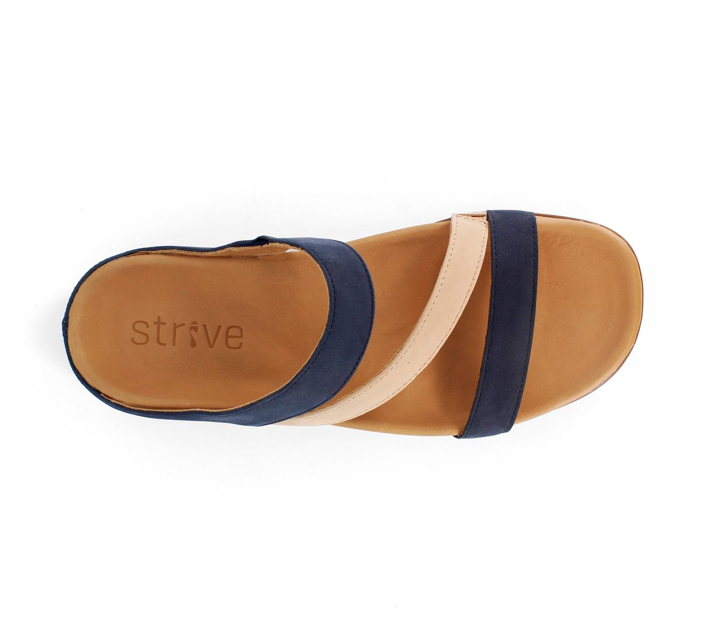Strive Trio Women's Comfortable and Arch Supportive Sandals - Navy/Roebuck birdseye