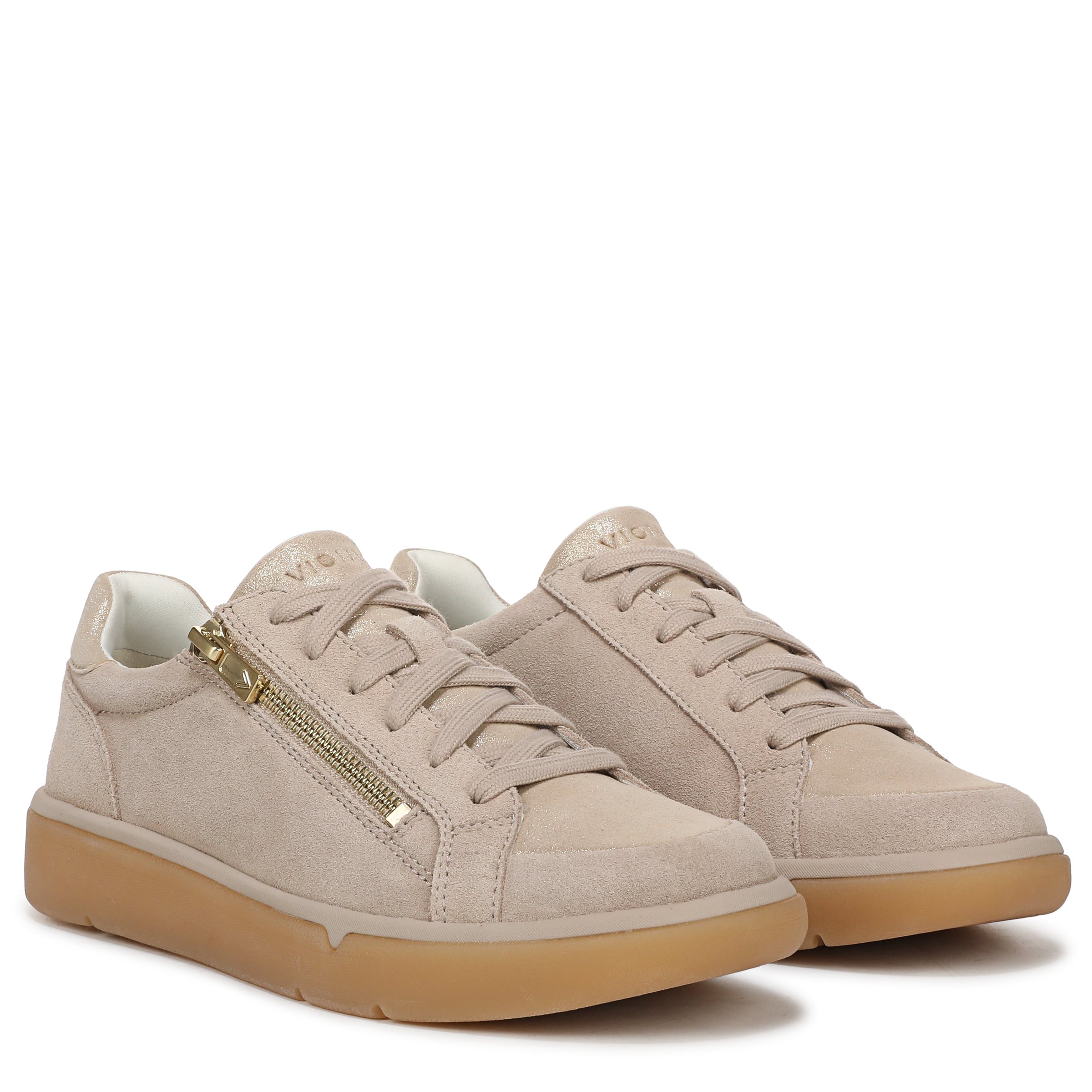 Vionic J9617L6251 - Lucid Beige/Gold Leather - Pair Front Three-Quarter View