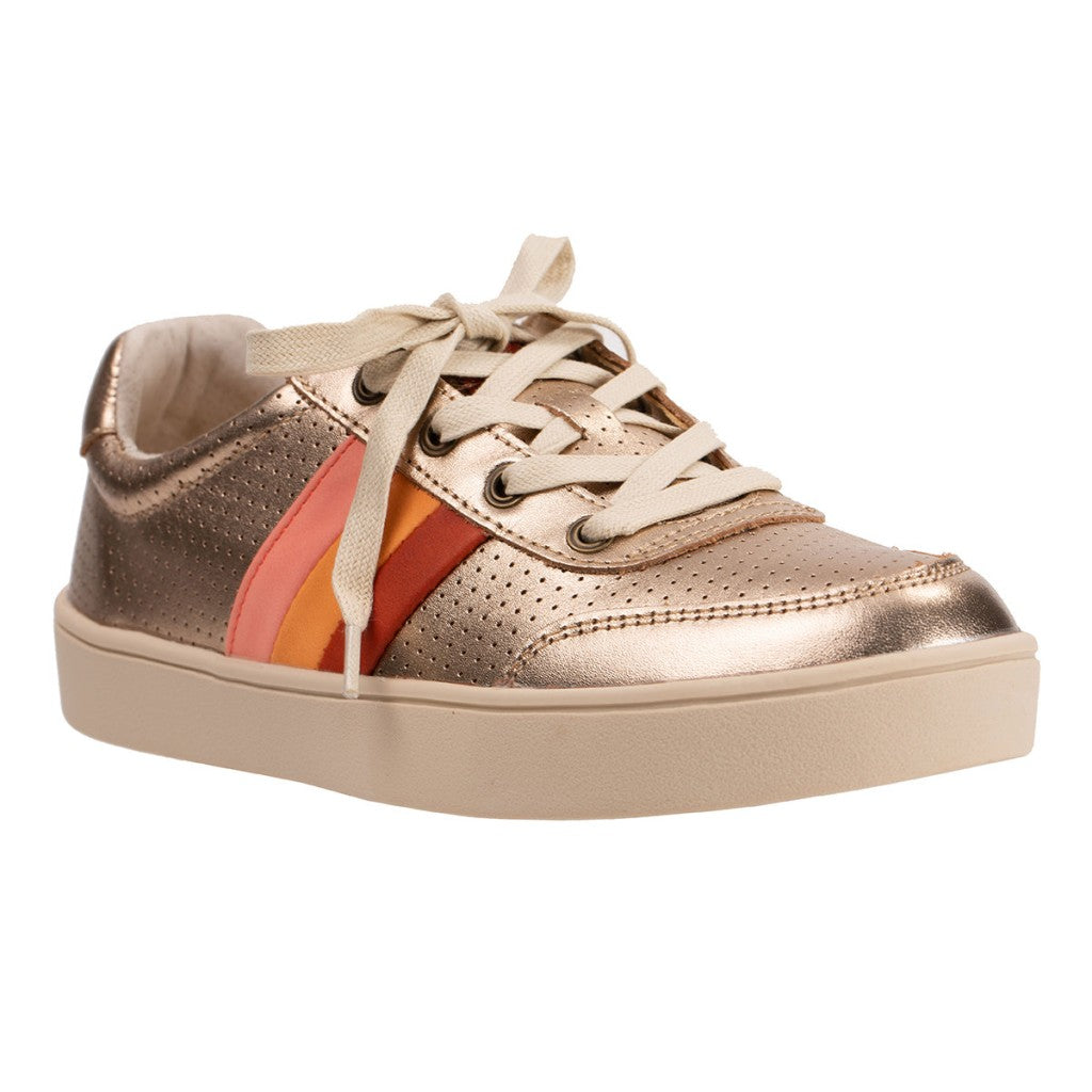 Revitalign Belmont Metallic Stripe Orthotic Comfort Women's Shoes - Rose Gold - Product View - 2
