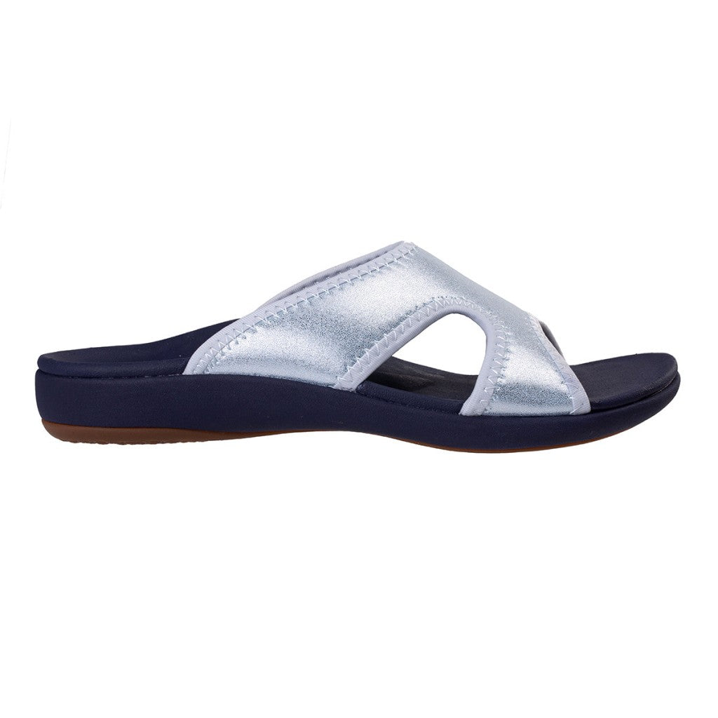 Revitalign Brook Metallic Slide Supportive Women's Sandals - Blue Ice - Product View - 1