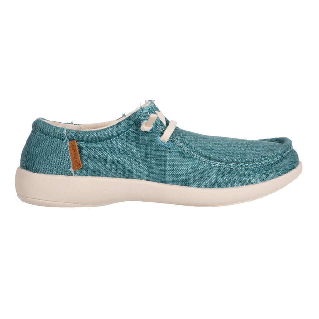 Revitalign Carefree Denim Orthotic Slip-On Women's Shoes - Teal - Product View - 1