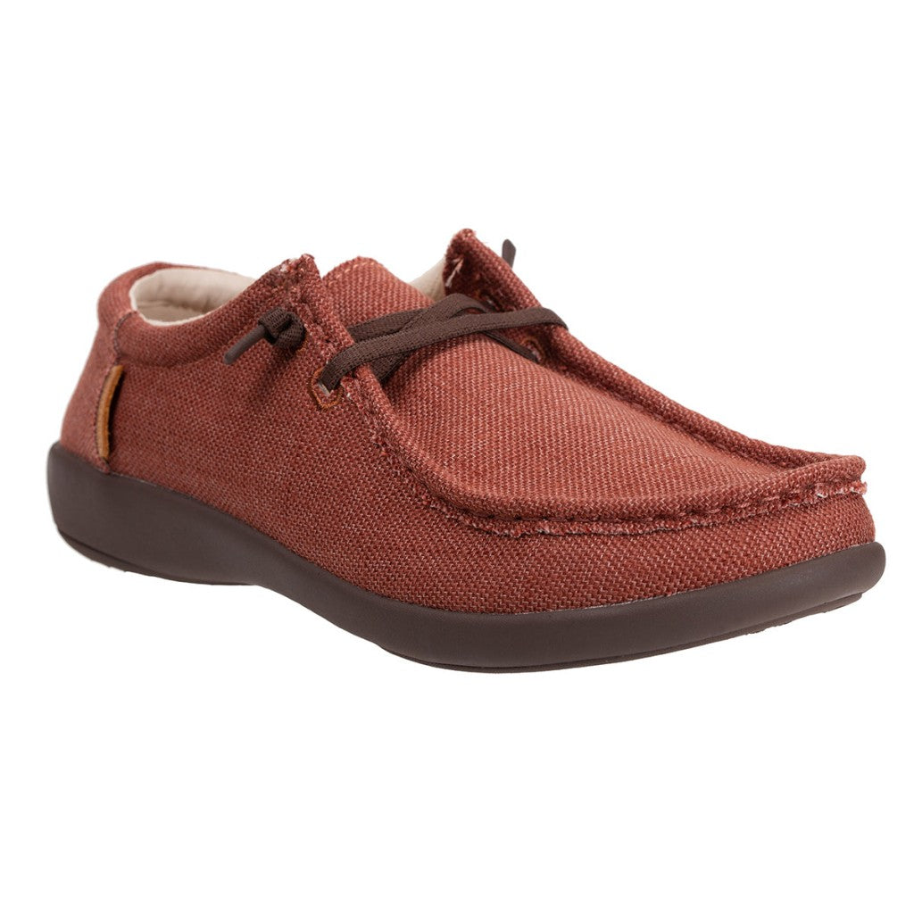 Revitalign Carefree Denim Supportive Slip-On Men's Shoes - Brick - Product View - 2