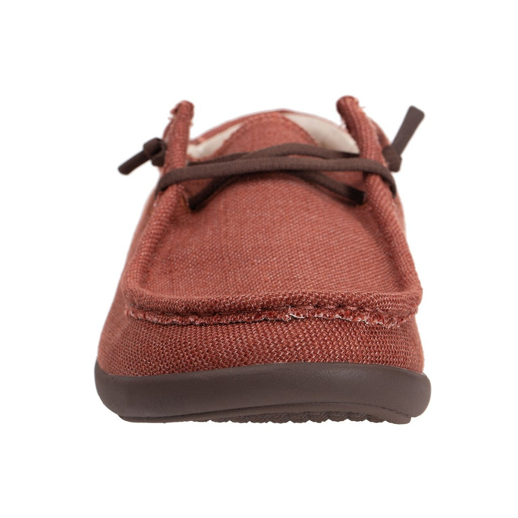 Revitalign Carefree Denim Supportive Slip-On Men's Shoes - Brick - Product View - 3
