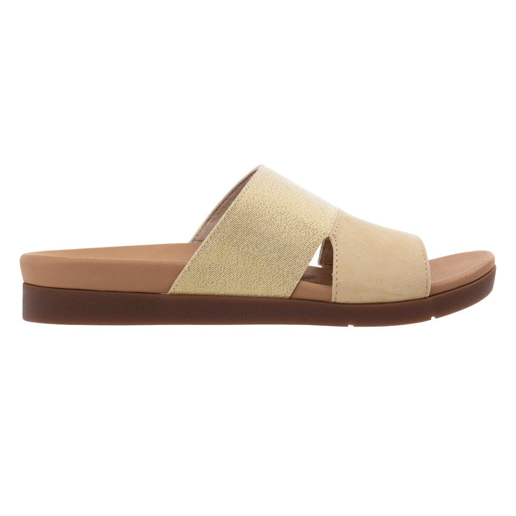 Revitalign Dawn Shimmer Orthotic Comfort Women's Sandals in Pale Banana