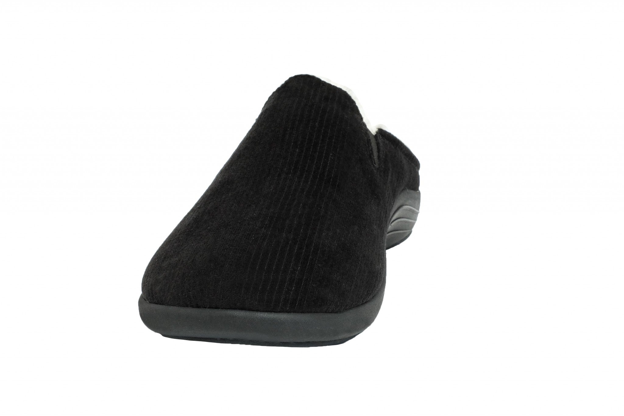 Revitalign Dundee Corduroy Supportive Men's Slippers - Black - Product View - 3
