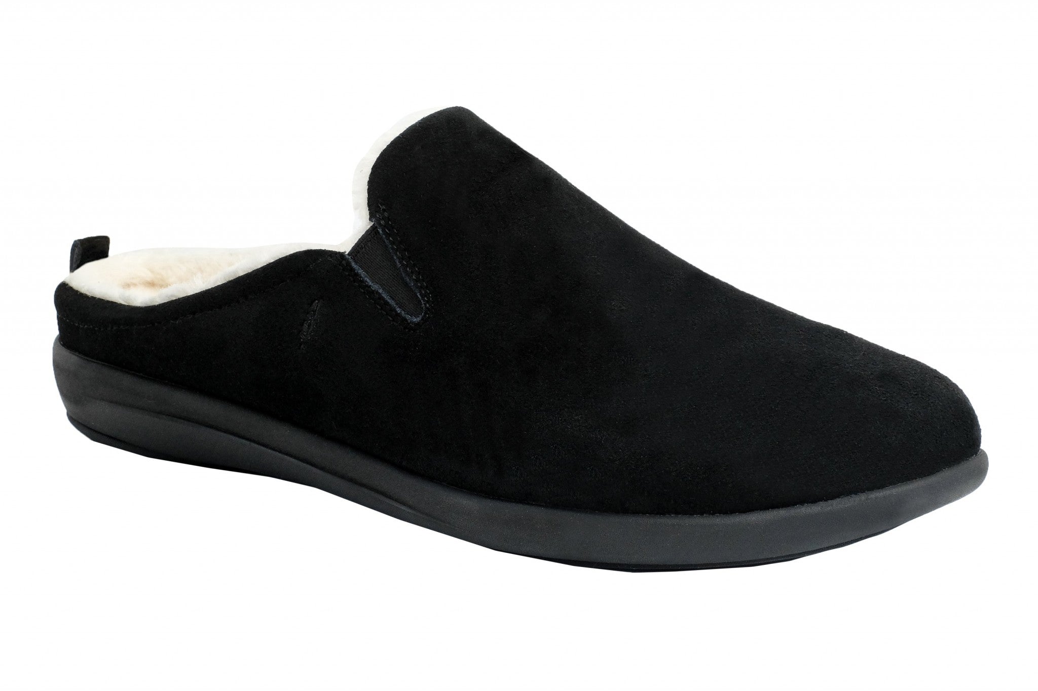 Revitalign Dundee Suede Men's Slippers - Black - Product View - 2