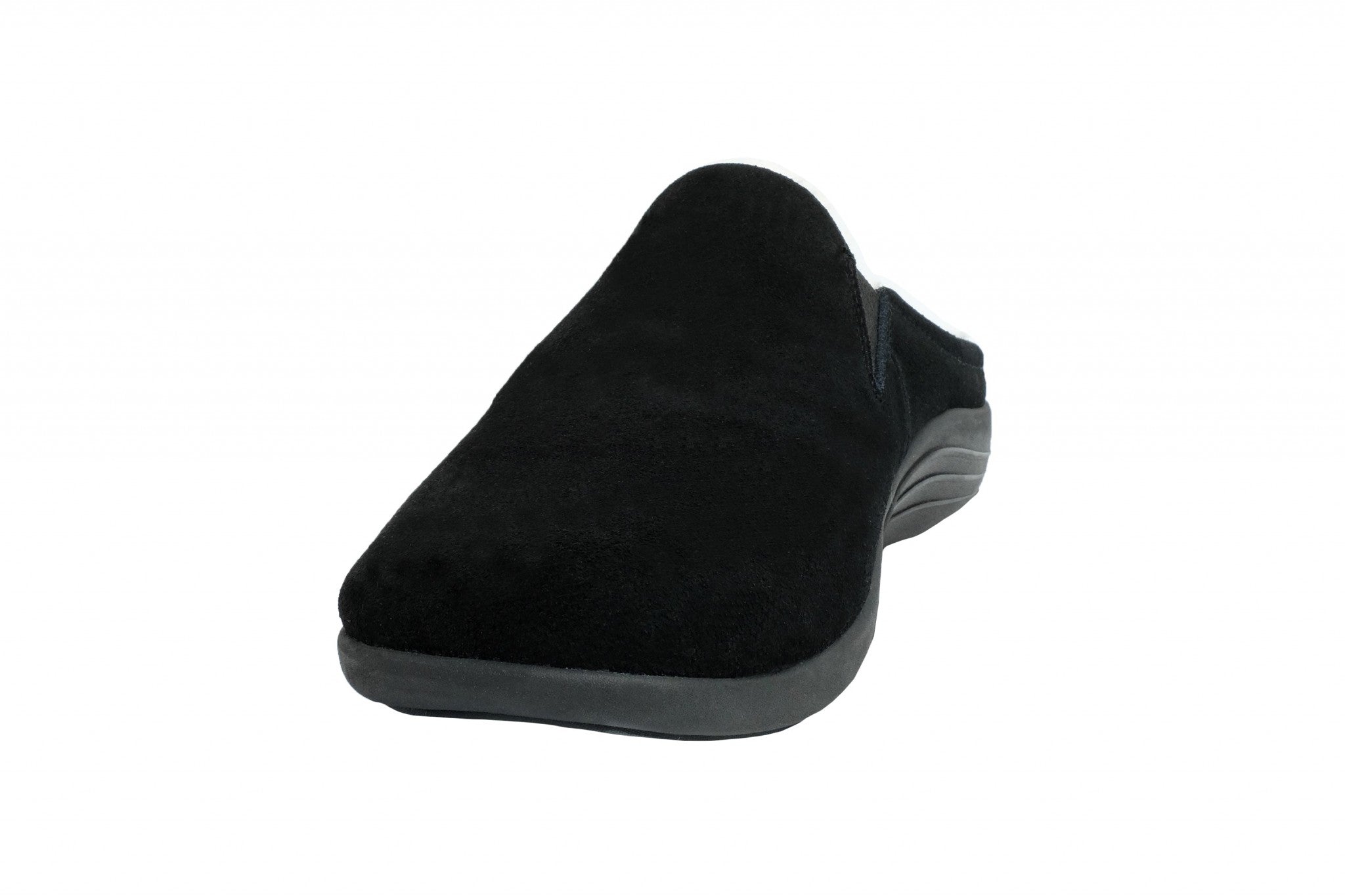 Revitalign Dundee Suede Men's Slippers - Black - Product View - 3
