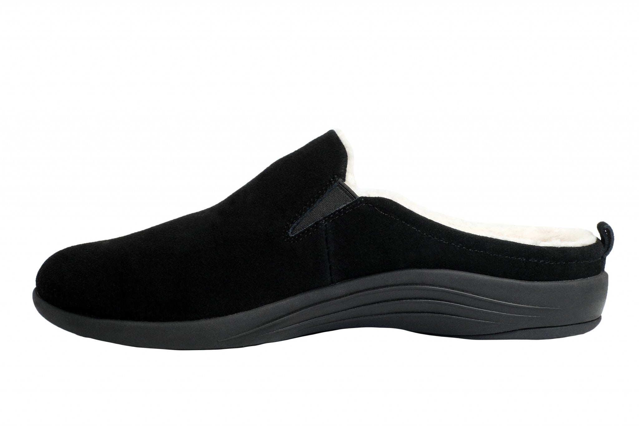 Revitalign Dundee Suede Men's Slippers - Black - Product View - 4