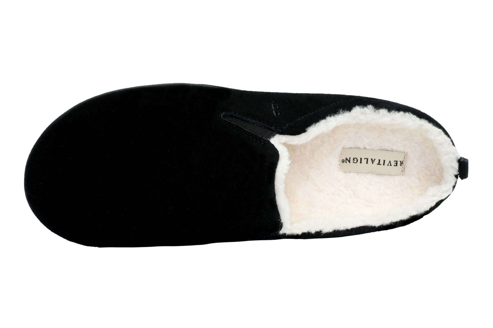 Revitalign Dundee Suede Men's Slippers - Black - Product View - 6
